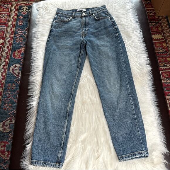 Zara High Waist Ankle Length Mom Jeans - Picture 2 of 9